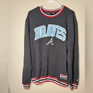 Atlanta Braves “new era” crew neck sweatshirt size L gray and blue